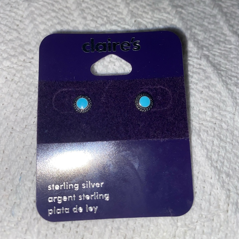 Blue and silver earrings
